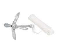 Genérico Ancora Pieghevole con Corda Argento 8 kg Ghisa Zincata a Caldo,Argento,9.8kg,94278