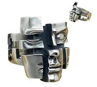 Generico Anelli aperti, anelli con maschera, anelli regolabili, accessori artistici astratti per donne e uomini (1pcs)