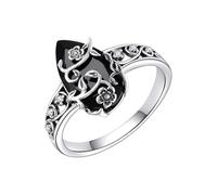 Generico Anelli Boho Vintage | Gioielli Da Con Gemma Nera | Anelli Da Donna Retrò | Per Donne Festival Di Musica Viaggi Uso Quotidiano Vacanze In Spiaggia Serate Romantiche Festività San