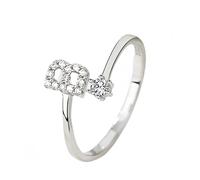 Generico Anelli Con Iniziali In Argento 925 E Zirconi Cubici, Regolabili, Sottili E Impilabili, Aperti, Con Alfabeto Az, Per Donne, Uomini E Ragazze, Con Scatola, Regalo Di Gioielli, Lettera B