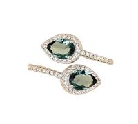 Generico Anelli femminili Anelli regolabili in argento 925 con gocce d'acqua con zirconi blu per le donne Promessa di matrimonio d'amore