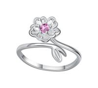 Generico Anelli floreali da donna - Rame regolabile | Eleganti gioielli da con design ad anello aperto, stile Sakura, anello aperto regolabile | Donne San Appuntamenti Notti Festival Music