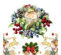Genérico Anelli per candele natalizi: centrotavola natalizia, anelli per candele decorative artificiali, durevoli ed eleganti per cucina, armadietto, finestra, porta, decorazione per feste e D