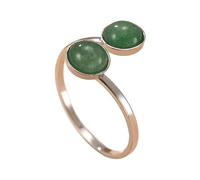 Generico Anelli Regolabili Donna, Anelli Aperti Con Doppia Pietra Preziosa Per Donna, Anello Di Cristallo Regolabile Color Argento/Oro, Fascia Per Il Pollice, Gioielli Fatti A Mano In Stile Boho Per