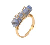 Generico Anelli Regolabili Donna, Anelli Con Pietre Preziose Di Cristallo Irregolari, Anelli Con Pietre Avvolte In Filo Dorato Regolabili, Anello Dell'Eternità Reiki Balance, Gioielli Affascinanti,