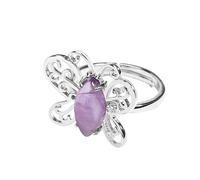 Generico Anelli Regolabili Donna, Anelli Di Cristallo Chakra Anello Dell'Eternità Con Pietre Preziose Per L'Equilibrio Reiki Anello A Farfalla Cava Regolabile Gioielli Regalo Di
