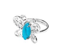 Generico Anelli Regolabili Donna, Anelli Di Cristallo Chakra Anello Dell'Eternità Con Pietre Preziose Per L'Equilibrio Reiki Anello A Farfalla Cava Regolabile Gioielli Regalo Di