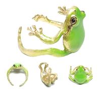 Generico Anello a forma di rana del'ultimo albero, Anello a forma di rana regolabile, Anello a forma di rana aperto, Anello a forma di rana creativo, Divertente anello a forma di animale