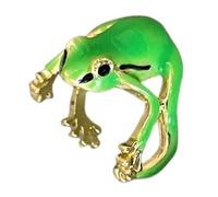 Generico Anello A Forma Di Rana - Lega Regolabile Con Finitura Argento Lucido, Accessorio Per Creature Dall'estetica Retrò, Scultura Unica Della Fauna Selvatica Strutturata | Affascinanti Gioielli Co