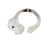 Generico Anello Cagnolino Handmade | Regolabile In Lega Di Zinco - Gioielli Per Donne Bambine Adolescenti Colleghe Amiche Moglie Figlia Nonna,Giovane Famiglia Figlia Nipote Nonna Compleanno