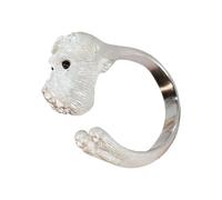 Generico Anello Cane Fatto A Mano,Regolabile In Lega Di Zinco - Gioiello Artigianale Per Bambini Amici Mamma Moglie - Giovane Famiglia Figlia Nipote Nonna Compleanno