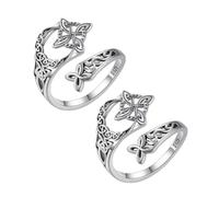 Generico Anello con nodo da strega, protezione per streghe, da donna, design aperto e regolabile, design ad anello retrò, che simboleggia protezione, gratitudine e amore, per parenti e amici