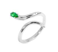 Generico Anello Donna Marlù in Acciaio Silver 33AN0018V-12 Serpente Zircone Verde