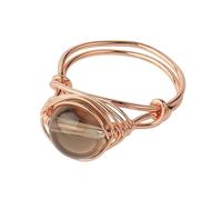 Generico Anello Donna Regolabile, Anelli Regolabili Con Filo Dorato Avvolto, Anelli Con Perline Rotonde E Pietre Preziose Di Cristallo, Anello Dell'Eternità Per L'Equilibrio Reiki, Gioielli Con Cha