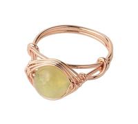 Generico Anello Donna Regolabile, Anelli Regolabili Con Filo Dorato Avvolto, Anelli Con Perline Rotonde E Pietre Preziose Di Cristallo, Anello Dell'Eternità Per L'Equilibrio Reiki, Gioielli Con Cha