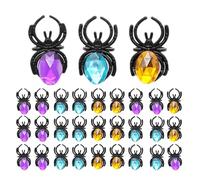 Generico Anello Fly Rigmole - Anello con Pietre Preziose, 30 Anelli con di Halloween Anelli con Gemme per Bambini | Piccoli Scherzi, per Costumi, di Halloween, Set Gotico Realistico,
