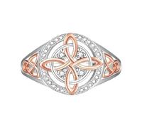 Generico Anello Impilabile Con Zirconi Bicolore - Elegante Gioiello Da Alla, Accento Di Stile Regolabile | Pezzo Regalo Ispirato Al Di Ritorno Indossabile Da Donna Di Fascia Alta, Design Di Nicc