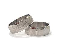 Generico Anello Italiano Unisex Uomo Padre Nostro Ave Maria Tondo Acciaio Inossidabile