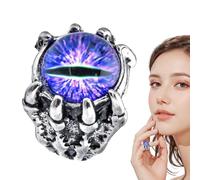 Generico Anello Occhio Punk - Anello Halloween Occhio Decorativo Stile Gotico,Gioielli Decorazione Occhio Misterioso Per Incontri Famiglia Amici Adolescenti