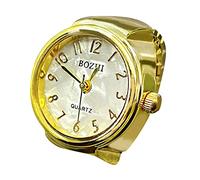 Generico Anello orologio reale per raccontare l'ora Anello orologio tondo grosso regolabile in argento Gioielli per orologi di moda (Gold, One Size)