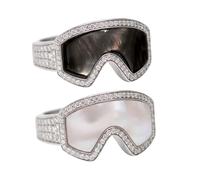 Generico Anello regolabile a forma di occhiali da sci, anello unico a tema sci, gioiello per sport invernali da regalare a uomini e donne (2pcs)