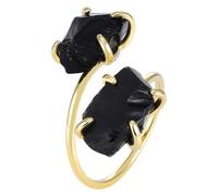 Generico Anello Regolabile Donna, Anelli Aperti Con Pietre Preziose Grezze Irregolari Per Donna, Anello Di Cristallo Regolabile, Fascia Per Il Pollice In Oro, Gioielli Fatti A Mano Boho Per Uomo E D