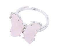 Generico Anello Regolabile Donna, Anello A Farfalla In Cristallo Per Donne, Ragazze Adolescenti, Anello Con Pietra Portafortuna, Regolabile, Fatto A Mano, Con Fascia Per Il Pollice, Colore Argento/O
