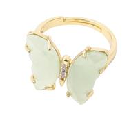 Generico Anello Regolabile Donna, Anello A Farfalla In Cristallo Per Donne, Ragazze Adolescenti, Anello Con Pietra Portafortuna, Regolabile, Fatto A Mano, Con Fascia Per Il Pollice, Colore Argento/O