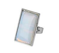 Generico Anello Regolabile Donna, Anello Regolabile Con Pietre Preziose Naturali, Anello Rettangolare Con Pietra Di Cristallo, Anello Dell'Eternità Per Equilibrio Reiki, Regalo Di Per