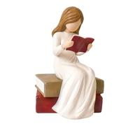 Generico Angel Statue - Resin 12.5x8.9x8.7cm | Reading Book Sculpture Thinker Figurine | Decorative Reader Ornament For Bookshelf Desktop Nightstand Gift For Teachers Graduates And Home Display