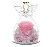 Generico Angelo con conservato - Figurina di angelo in, set di sculture da esposizione con rosa Ciondolo ricordo con fioritura di | Elegante ornamento simbolico per la celebrazione