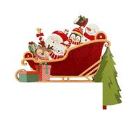 Genérico Angolo di Decorazione della Cornice della Porta per Natale - Decorazione della Cornice della Porta del di Babbo Natale di Renna in Legno - Decorazione Natalizia per di, Divertente