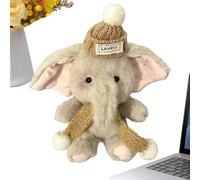Generico Animadi Peluche a Forma di Elefante,Bambola 12 Cm con Cappello e Sciarpa,Giocattoli a Forma di Elefante Grigio - Per Adulti, Decorazione per Salotto, Divano e