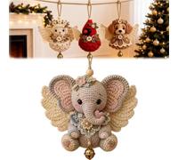 Generico Animal Angel Crochet Ornament DIY Kit,Beginner Friendly Cute Animal Shape Hanging Decor Craft Set with Soft Yarn,Tree Decoration Craft for Adults, for Handmade Lovers Gift