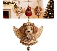 Generico Animal Angel Crochet Ornament DIY Kit,Beginner Friendly Cute Animal Shape Hanging Decor Craft Set with Soft Yarn,Tree Decoration Craft for Adults, for Handmade Lovers Gift
