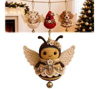 Generico Animal Angel Crochet Ornament DIY Kit,Beginner Friendly Cute Animal Shape Hanging Decor Craft Set with Soft Yarn,Tree Decoration Craft for Adults, for Handmade Lovers Gift