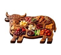 Generico Animal Charcuterie Board Wooden Cow Shape Serving Tray | Rustic Animal Serving Platter for Fruit Meat Cheese Vegetable Home Party Banquet Housewarming Celebration Kitchen Dining