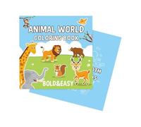 Generico Animal Coloring Book, Adorable Character Drawing Pad, 40 Sheet Doodle Coloring Book, Easy and Simple Designs, Perfect for Relaxation, Girls Aged 3 to 5, 21x21cm