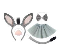 Generico Animal Cosplay Costume, Toddler Furry Tail Ears Headband, Cute Skirt Nose Bow Tie Set, Halloween Party Masquerade Outfit for Kids and School Play Dress Up Events