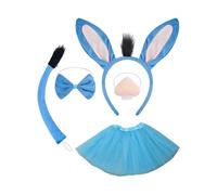 Generico Animal Cosplay Costume, Toddler Furry Tail Ears Headband, Cute Skirt Nose Bow Tie Set, Halloween Party Masquerade Outfit for Kids and School Play Dress Up Events