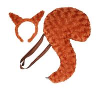 Generico Animal Costumes, Squirrel Outfit, Plush Headband and Tail Set for Kids, Soft Cosplay Accessories Halloween, School Performances, Zoo Events, Birthday Parties, 17.72 Inches