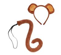 Generico Animal Ears And Tail - Party Monkey Cosplay Costume Accessory, Brown Monkey Costume Accessory, Hair Hoop And Tail, Animal Cosplay Prop, Party Costume For Performance