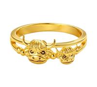 Generico Animal Finger Ring - Warm Inspirational Cow Jewelry, Standard Adjustable Scale with Cute Design, Polished Zinc Alloy, Tarnish-Resistant Finish, Commemorative Gift for Women, Mothers