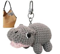 Generico Animale Ippopotamo | Ciondolo Borsetta All'Uncinetto - Decorazione Portachiavi Peluche Handmade - Accessorio per Auto Borsa Zaino Uomo Donna Bambini Amanti Animali