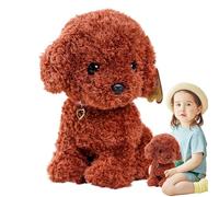 Genérico Animali Di Peluche Del Cane - Bambola Di Peluche Di Capelli Ricci | 9,84 Pollici Giocattoli Marrone Del Cane, Decorazione Domestica Divertente per Il Sito