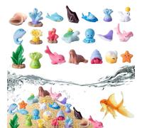 Generico Animali Marini in Miniatura, Creature Marine, 21 Pezzi Modelli Colorati Interattivi Per Apprendimento Bambini Piccoli Attività Prescolari Gioco Bagno