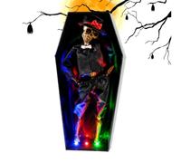 Generico Animated Halloween Dancing Skeleton Coffin with Lights And Music | Animated Dancing Skeleton With Lights And Music, Spooky Haunted House Prop For Home, Yard, Garden, Party, Mantel And Outdoor