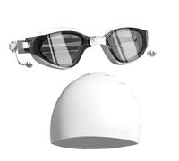 Generico Anti-Fog Swim Goggles, Comfortable Pool Glasses, UV Protection Swim Goggles with Cap, Adjustable Fit for Kids Teens Boys Girls Women Men Family Swimming, Durable Waterproof