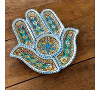 Generico Antipastiera Mano di Fatima in Ceramica Terracotta Tunisina, Dipinta a Mano- 30x28x5cm- 2611201215 Tunisia,Marocco,Turchia