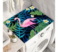 Generico Antiscivolo Tappetini Per Lavatrice E Asciugatrice,Fenicottero Copri Lavatrice,Tappetini Protettivi Per Lavatrice,A Prova Di Polvere Cover Per Lavanderia,Cucina,Zerbino (Color 1,60 x50 cm)